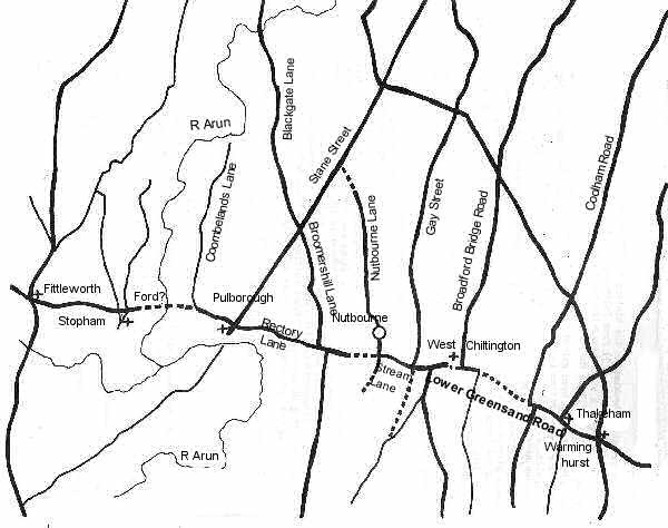 A map of Pulborough and the surrounding area in Saxon times (Copyright: Jack Pedley)